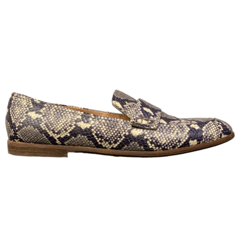 Madewell The Alex Snake Embossed Leather Loafer Black White 9.5 Business Office